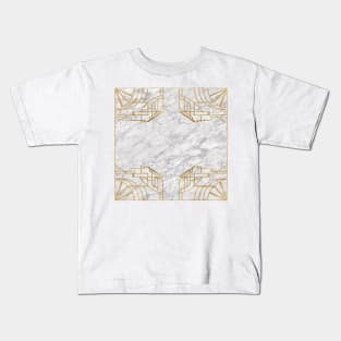 Elegant Marble - Art Deco Blanc Kids T-Shirt